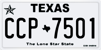 TX license plate CCP7501
