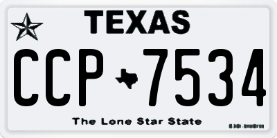 TX license plate CCP7534