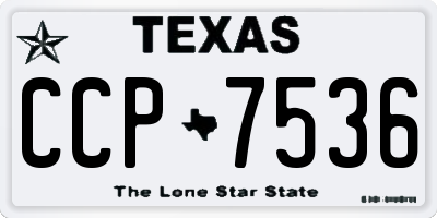TX license plate CCP7536