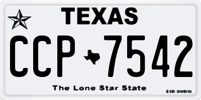TX license plate CCP7542