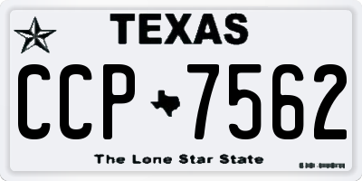 TX license plate CCP7562