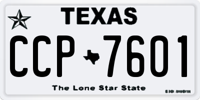 TX license plate CCP7601