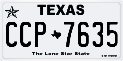 TX license plate CCP7635