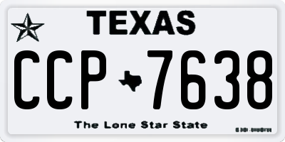 TX license plate CCP7638