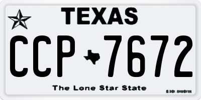 TX license plate CCP7672