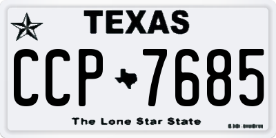 TX license plate CCP7685