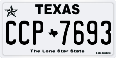 TX license plate CCP7693