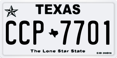 TX license plate CCP7701