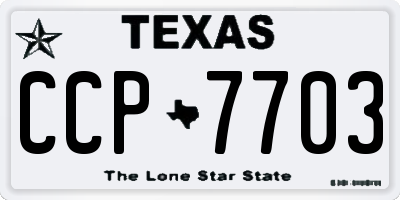 TX license plate CCP7703