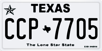 TX license plate CCP7705