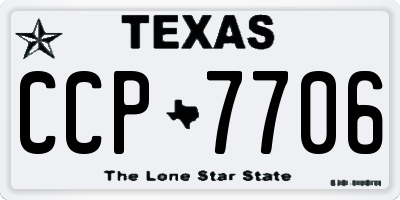 TX license plate CCP7706