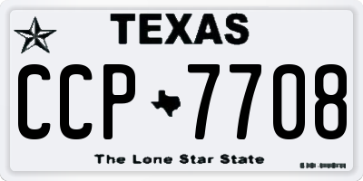 TX license plate CCP7708