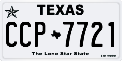 TX license plate CCP7721