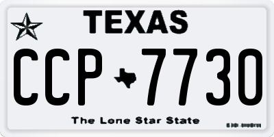 TX license plate CCP7730