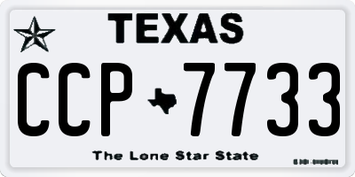 TX license plate CCP7733