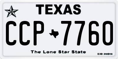 TX license plate CCP7760