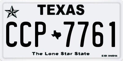 TX license plate CCP7761