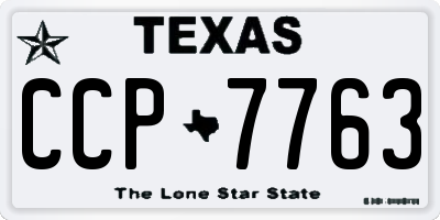 TX license plate CCP7763