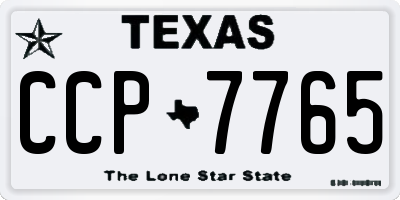 TX license plate CCP7765