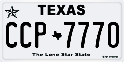 TX license plate CCP7770