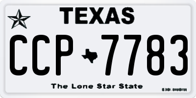 TX license plate CCP7783