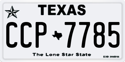 TX license plate CCP7785