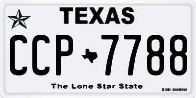 TX license plate CCP7788