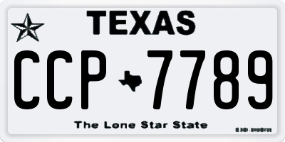 TX license plate CCP7789