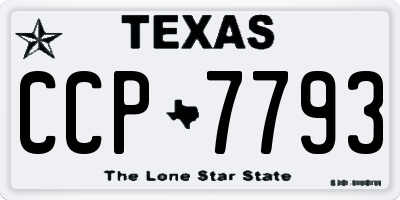 TX license plate CCP7793
