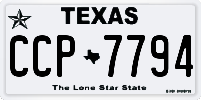 TX license plate CCP7794