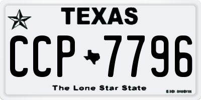 TX license plate CCP7796