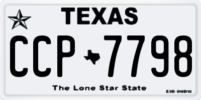 TX license plate CCP7798