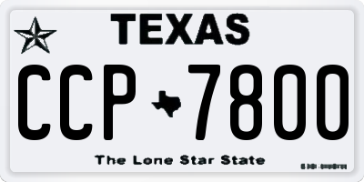 TX license plate CCP7800