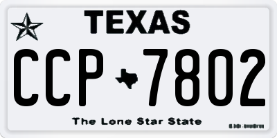 TX license plate CCP7802