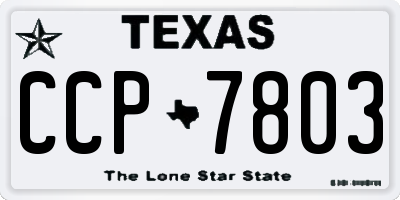TX license plate CCP7803