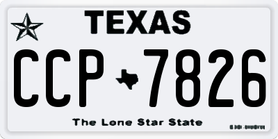 TX license plate CCP7826