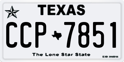 TX license plate CCP7851