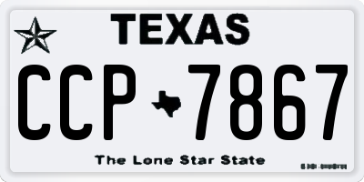 TX license plate CCP7867