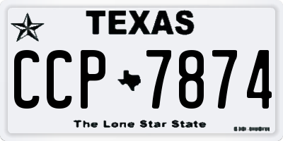 TX license plate CCP7874