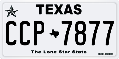 TX license plate CCP7877