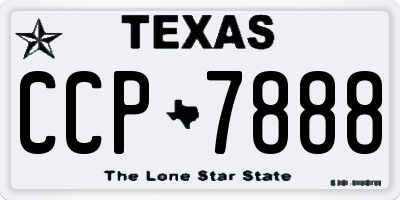TX license plate CCP7888