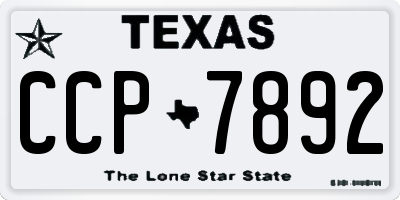 TX license plate CCP7892