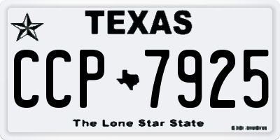 TX license plate CCP7925