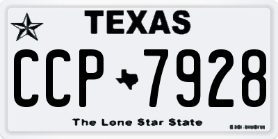 TX license plate CCP7928