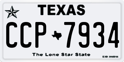 TX license plate CCP7934