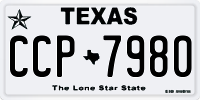 TX license plate CCP7980