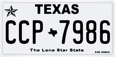 TX license plate CCP7986