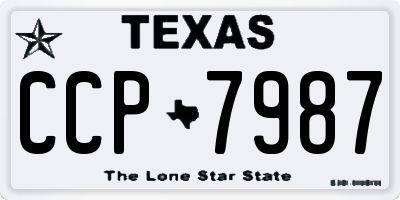 TX license plate CCP7987