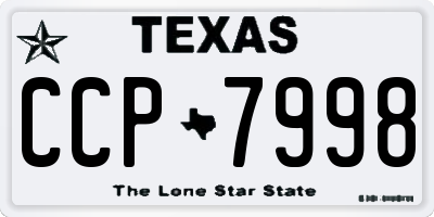 TX license plate CCP7998