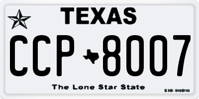 TX license plate CCP8007